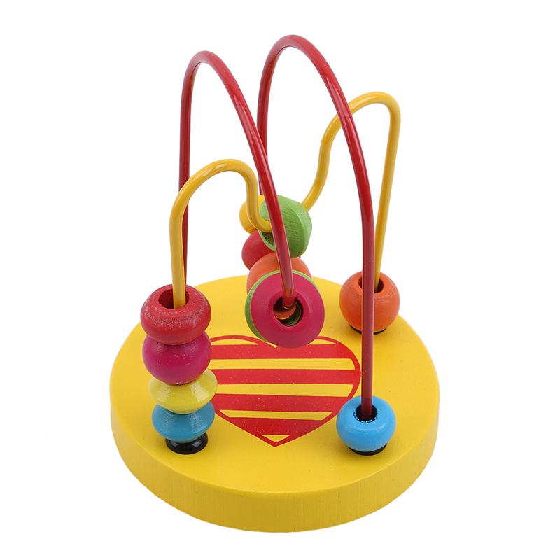 Baby farverig træ mini omkring perler tråd labyrint matematik legetøj børn børn småbørn pædagogisk legetøj