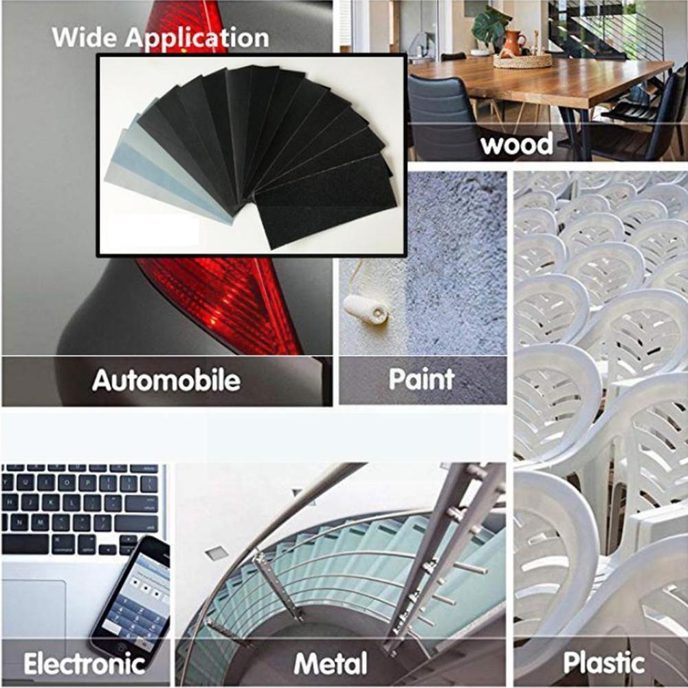 Wet Dry Sandpaper Sheets 150/180/240/320/400/600/800/1000/1200/1500/2000/2500/3000/5000/7000 15 Total Sheets N3W0