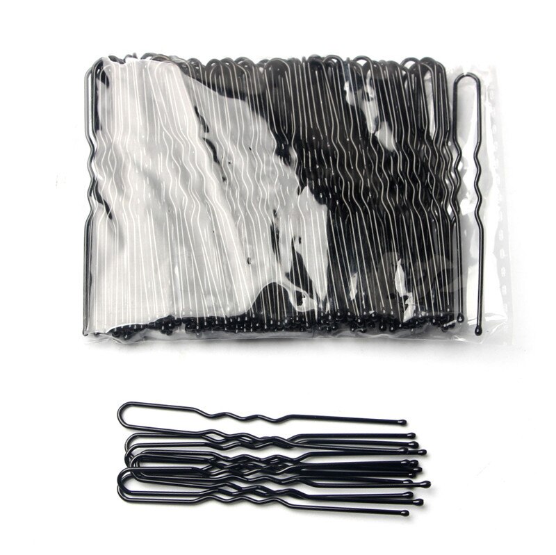 Horquilla básica de Metal chapada en oro y marrón en forma de U, horquilla Invisible para estilismo del cabello, accesorios para el cabello de salón, agarre seguro para el cabello