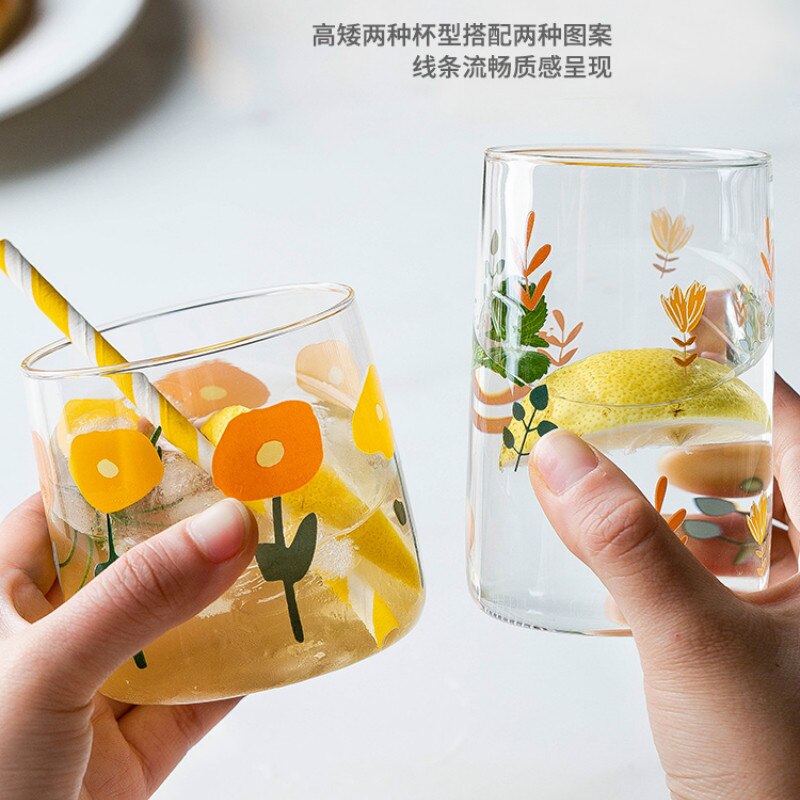 Søde juice glas kopper tegneserie drinkware glas kop kvinder drikke glas espresso vasos de vidrio glas tumbler  ac50gc