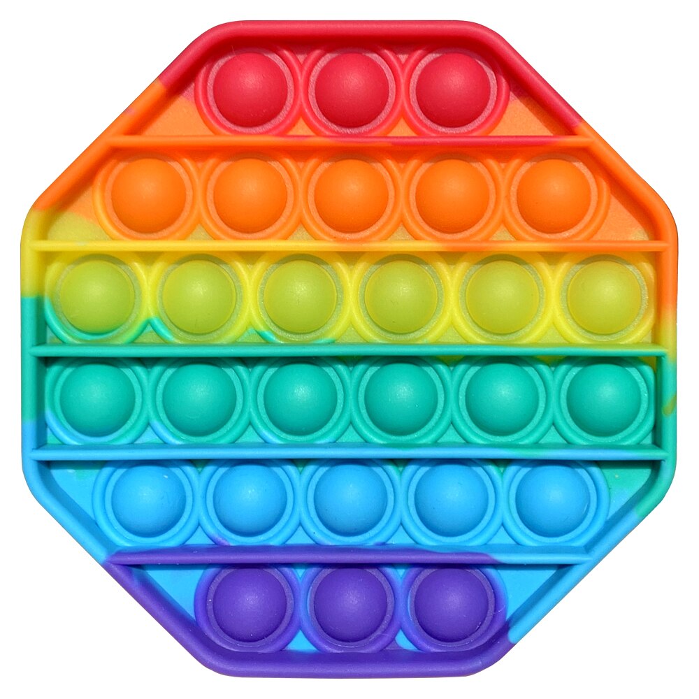 Regenbogen Push Pop Es Zappeln Spielzeug Angst Entlasten Stress Blase Sensorischen Autismus Stressabbau: cc
