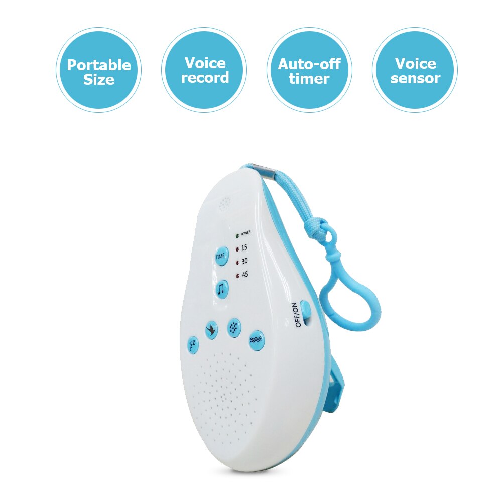 Baby Schlaf Schnuller Klang Maschine Weiß Lärm Rekord Stimme Sensor mit 8 Beruhigende Klang Stimme aufnahme funktion Baby Pflege