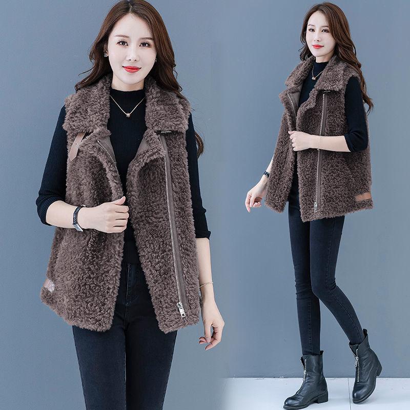 Vest Sheep Sheared Coat Women's Short Vest Autumn And Winter Fur Integrated Lamb Wool Coat Trend