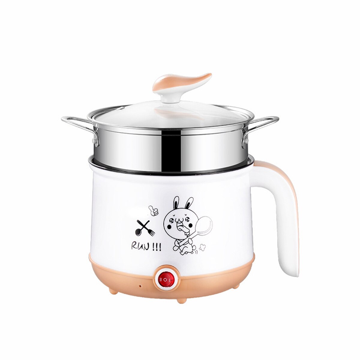 3 Colors 1.8L Mini Electric Rice Cooker 2 Layers Food Steamer Multifunction Meal Cooking Pot Heating Lunch Box