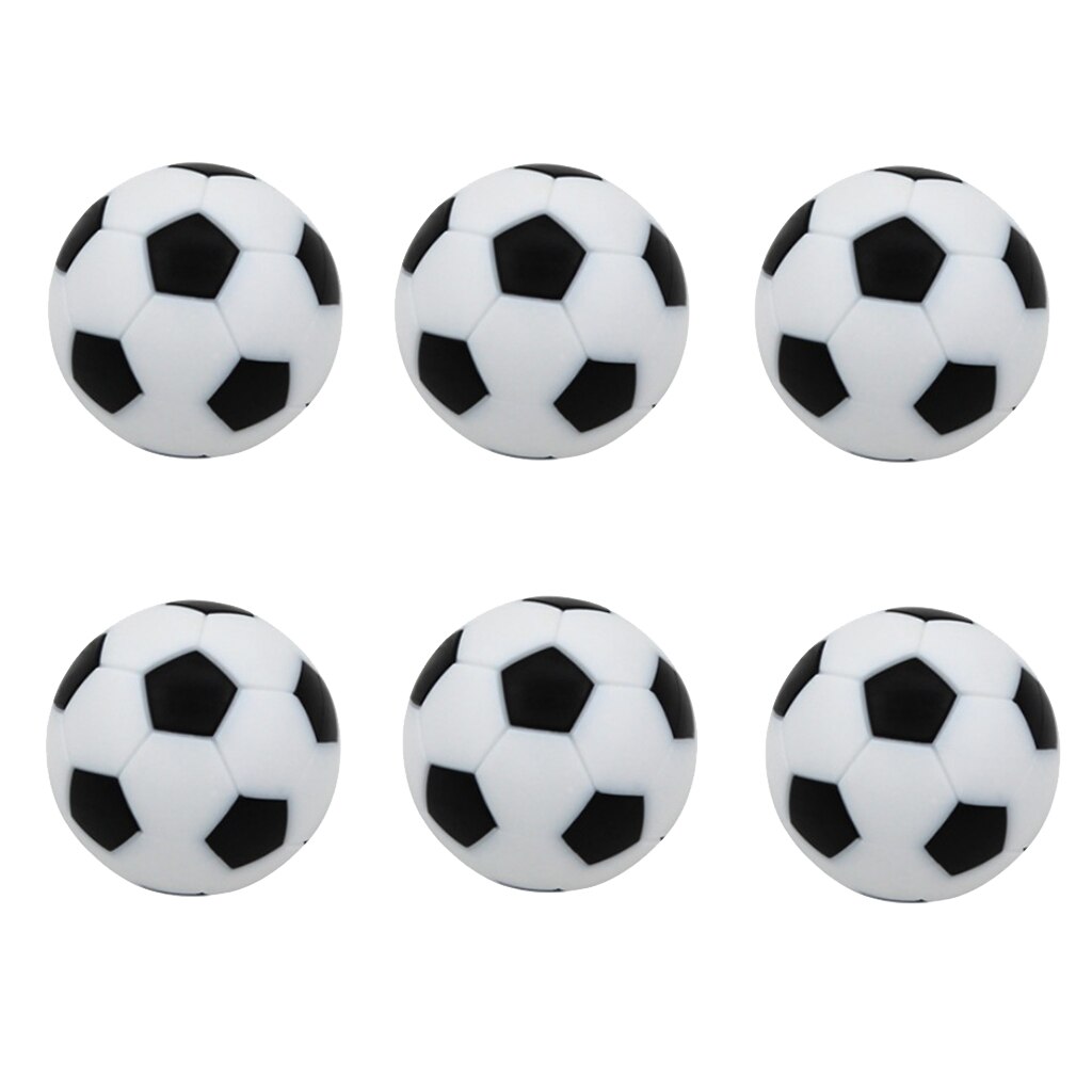 Table Soccer Foosballs Replacement Mini Soccer Balls (6 Pack) - Durable &amp; Long Lasting - 6 Colors Optional: Black