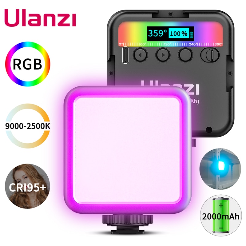 Ulanzi-luz LED para vídeo VL49 RGB 2500K-9000K con zapata fría, iluminación fotográfica, luz de relleno Vlog para cámara réflex digital de Smartphone
