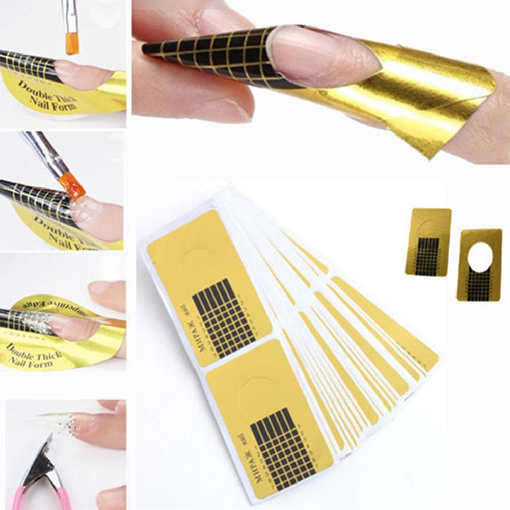 100 stks/set Vierkante Zelfklevende Nail Art Uitbreiding Papierlade Manicure Tool Voor 3D Nagels Art Decoraties Levert