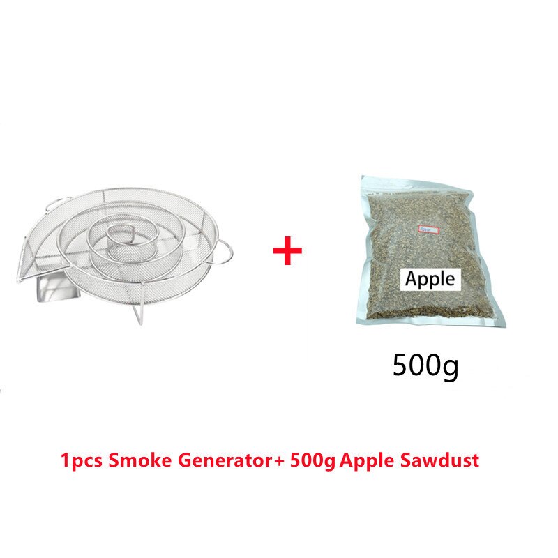 Cold Smoke Generator for Smoker BBQ Grill Cold Smoke Generator Smoker Wood Pellet Kitchen Supplies: Round 500g Chips