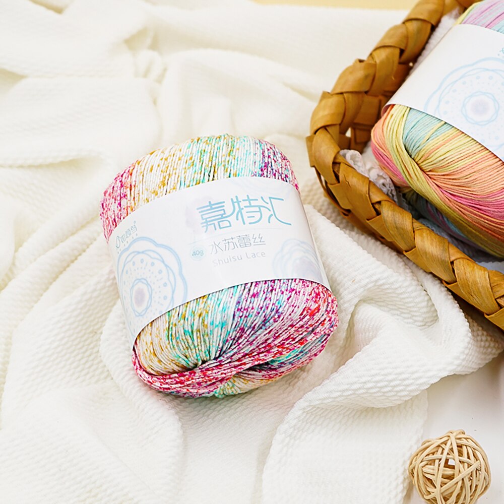 40g/Pcs 1mm 100% Cotton Shuisu Lace Yarns For Knitting And Crochet Scarf Sweater Etc. SSLS