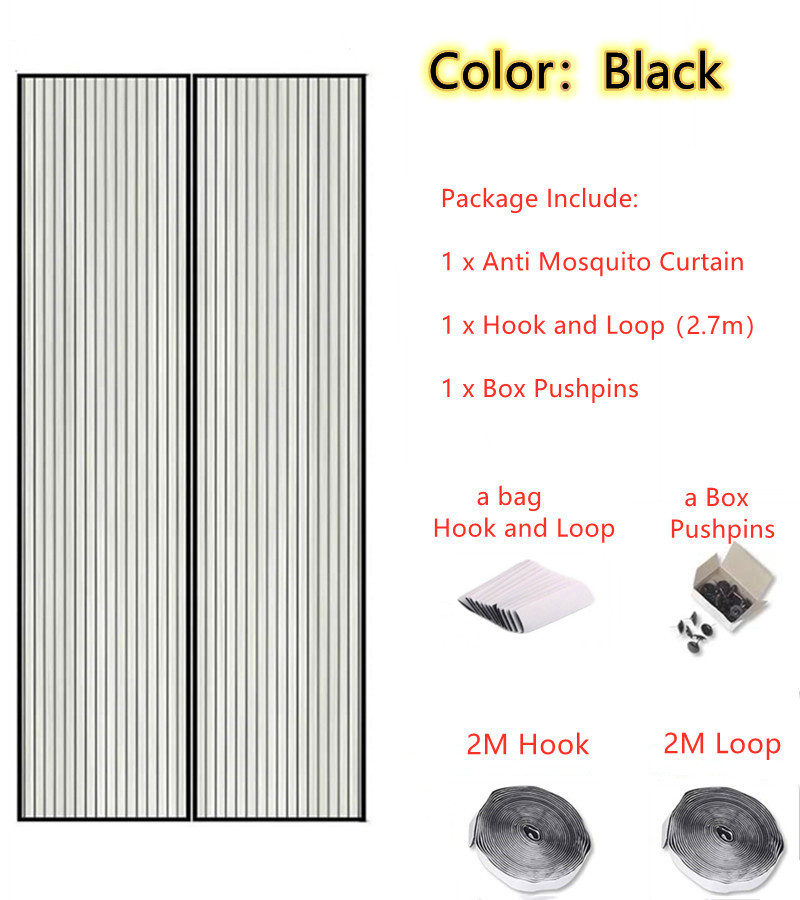 Magnetic Screen Door Net Anti Insect Mesh Fly Screen Mosquito Protection Net Magnet Curtains for Doors Windows Screen: 3*1.4 / Red