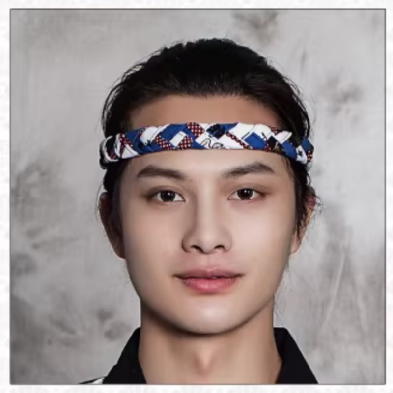 Hand Woven Japanese Cuisine Headband Sushi Head Strap Men Work Chef Vintage Waiter Headdress For Men Women: Blue