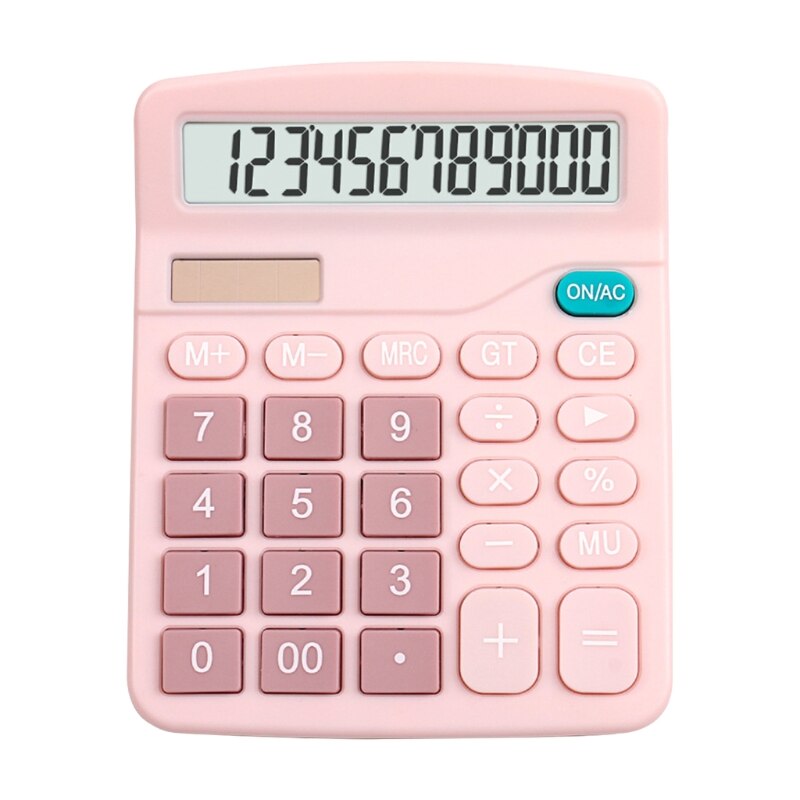 M17F Financial Accounting Tools 12 Digits Electronic Calculator Large Screen Calculators Home Office School Calculators: Pink