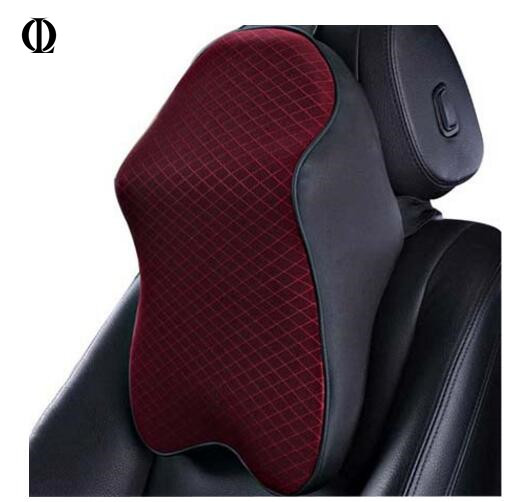 Auto 3D Space Memory Foam Car Leather Neck Pillow Head Restraint Car Headrest Pillow Car Styling