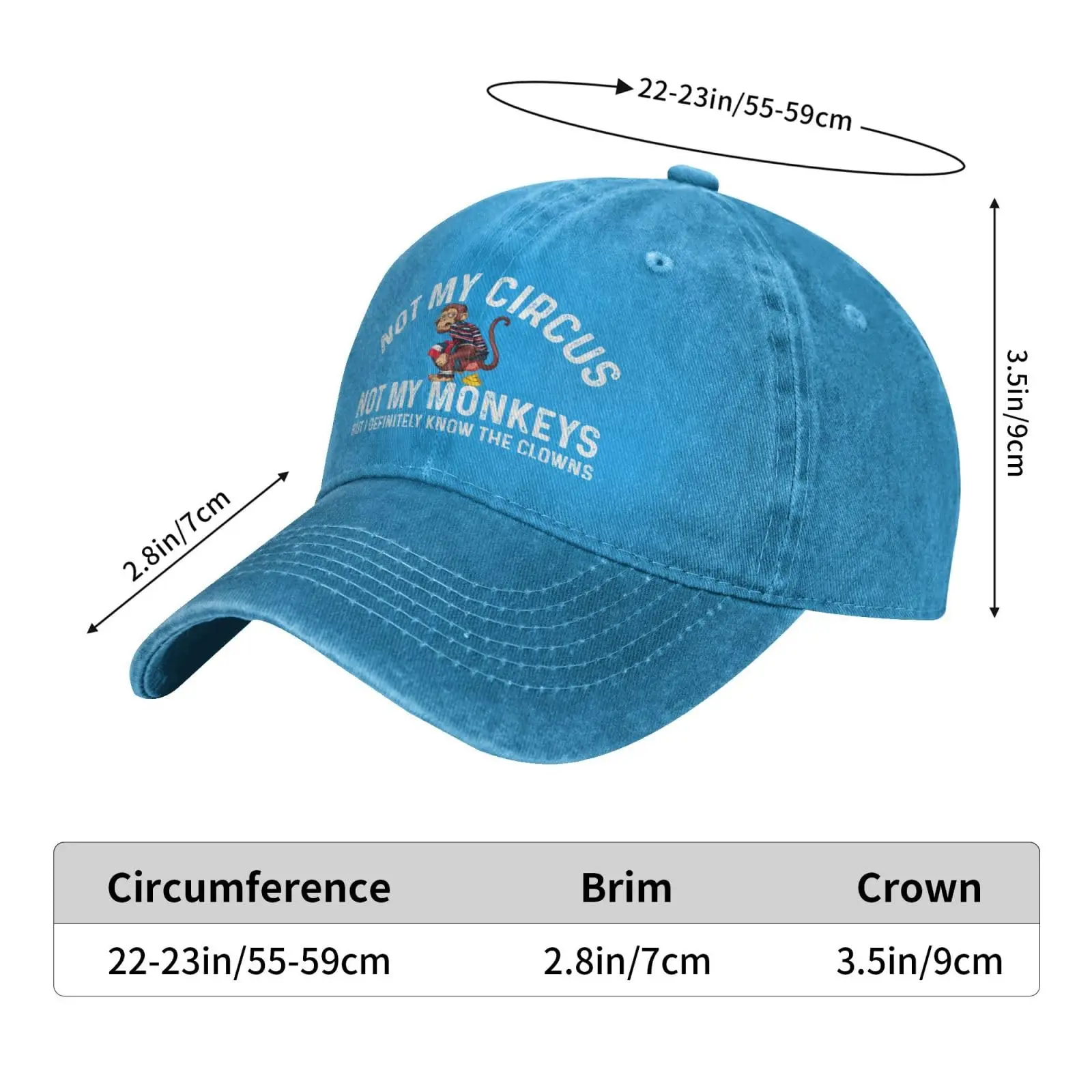 Chapeau drôle, pas mon cirque, pas mes singes mais je connaître définitivement les Clowns, casquette pour femmes, casquettes de papa, chapeaux Vintage