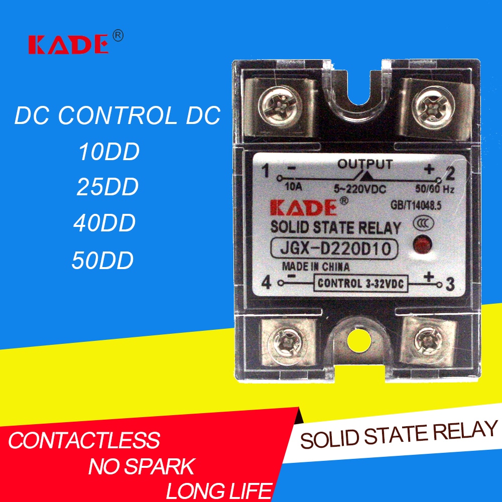 Jgx -10 dd / 25dd / 40dd/50dd dc kontrollert dc ssr enfase fast stat relé med plaststøvdeksel