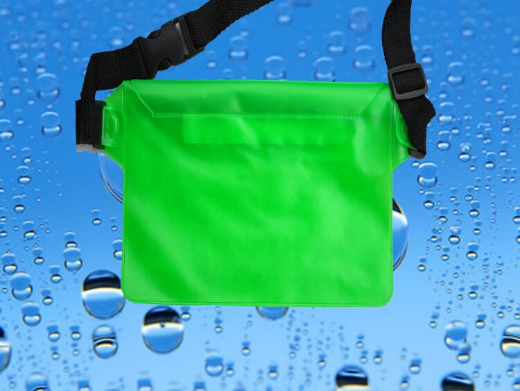 Riñonera impermeable para natación y buceo, morral de cintura para buceo, resistente al agua, en seco bajo el agua, bolsa con bolsillo: Green