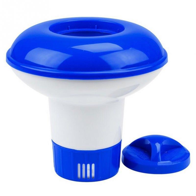 5 tommer deluxe stor blå og hvid flydende swimmingpool spa klordispenser med en justerbar klorudløbsventil