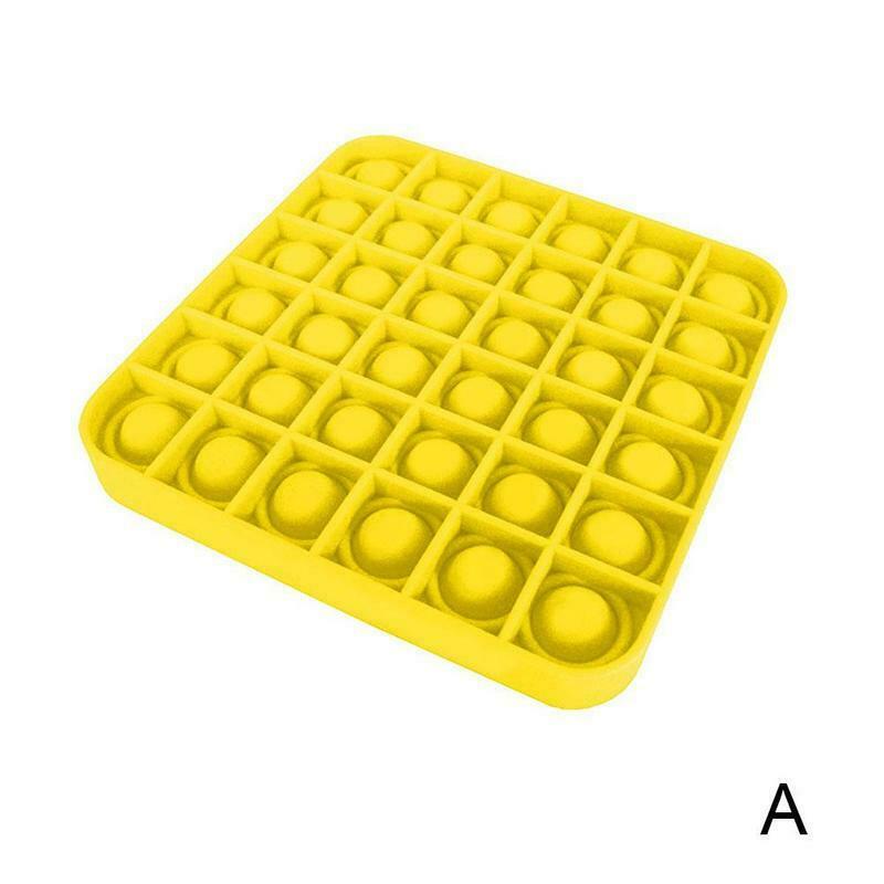Special Needs Stress Reliever Bubble Sensory Fidget Toy Stress Relief Silent Classroom Funny Antistress Toys Squishy Aнтистресс: Square Yellow