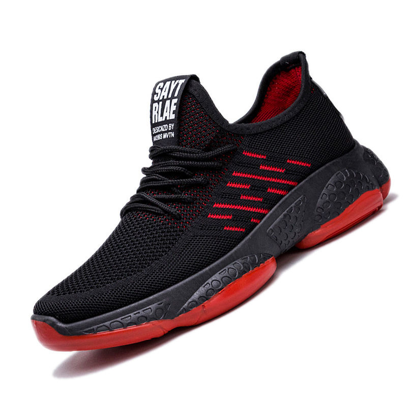 Breathable Men Sneakers Male Shoes Adult Red Black Gray Comfortable Non-slip Soft Mesh Men Shoes Summer