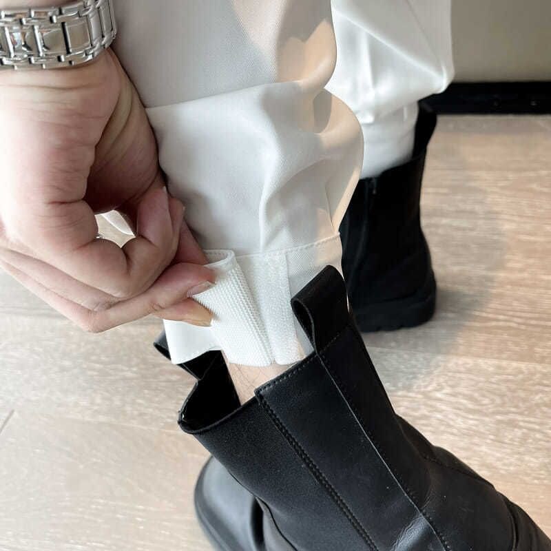 Pantalones de Velcro para hombre, botas Martin de tendencia, cintura elástica, pantalones casuales de gran tamaño, pantalones bombachos bonitos, Otoño e Invierno