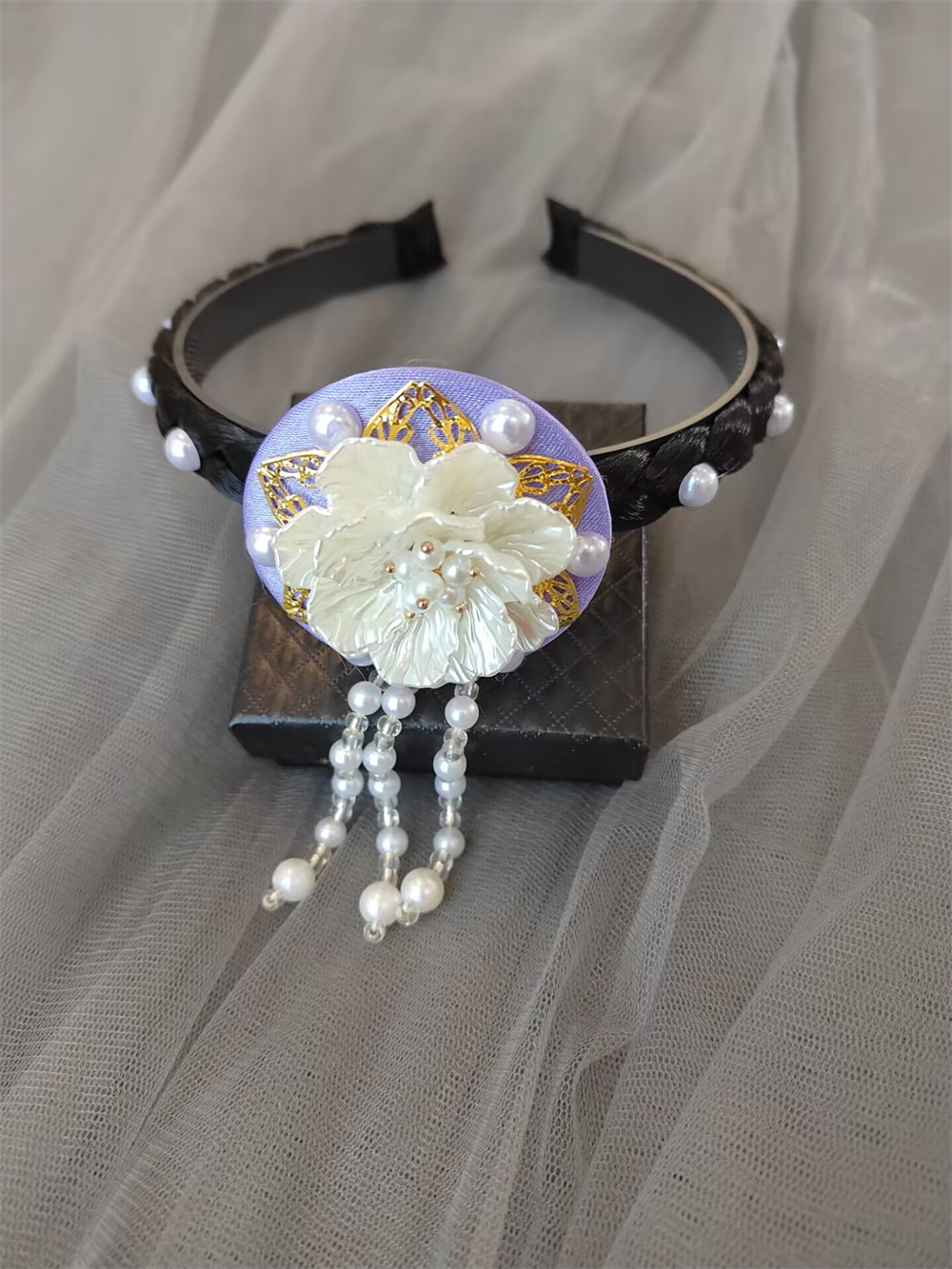 1pcs Korean Version Tassel Flower Hairband Traditional Classical Ethnic Style Headdress Hanbok Accessories Women Girl: Yellow