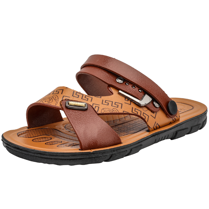 Sommer Männer Sandalen Gladiatoren lässig Römischen Schuhe Außerhalb Günstige Weiche Herren Slipper Schwarz Flache Licht alias hombre Größen 39-44 #: Braun / 7