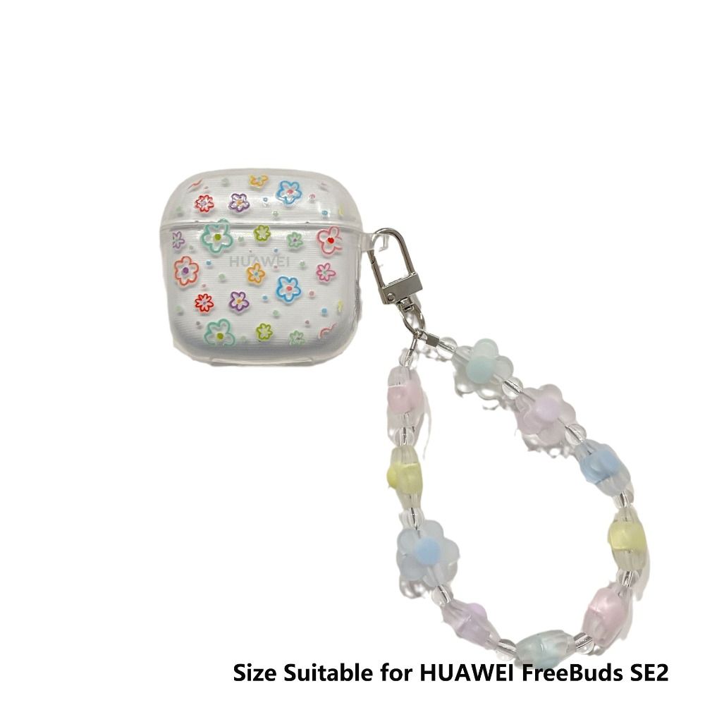 Transparent Earphone Protective Case Bracelet Key Chain Shockproof Bluetooth Earphone Case Portable for HUAWEI FreeBuds SE2