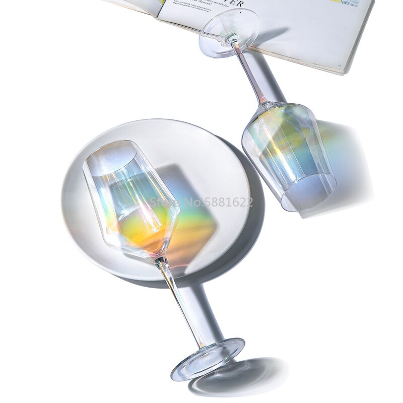 Crystal glass rainbow red wine glass goblet home drinkware U-shaped decanter wine glass chanpagne cup drinking utensils