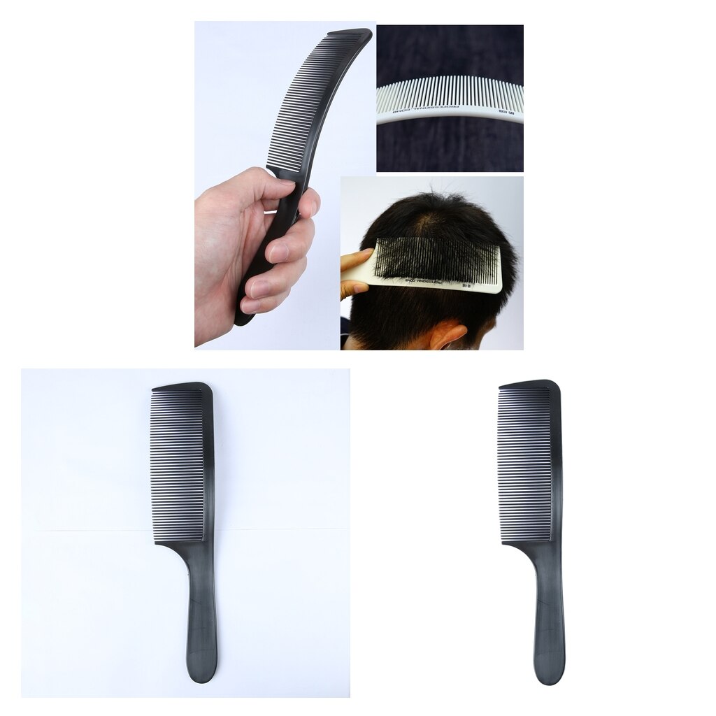 2x Plastic Curved Hair Clipper Cutting Comb Barber Salon Flat Top For Men