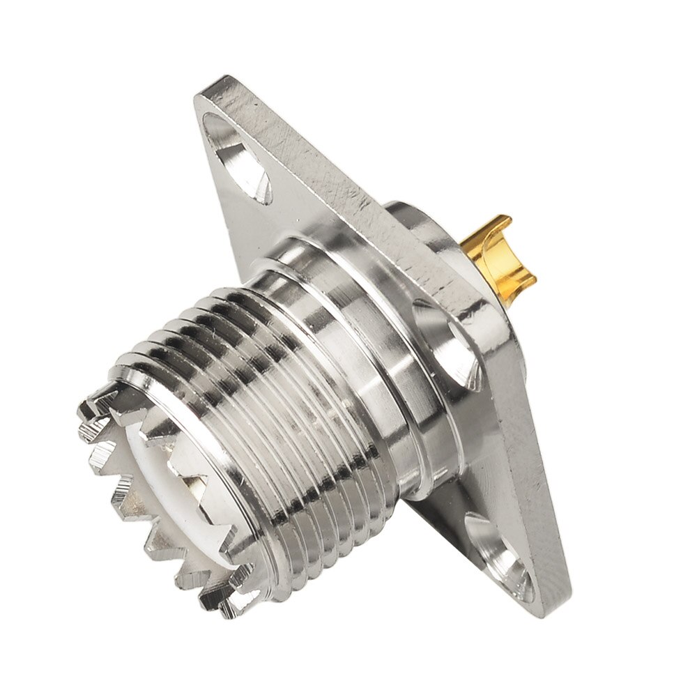 Adaptador de Panel de 4 orificios con conector Coaxial RF hembra UHF/SO239 de eitwood 2 uds., con copa de soldadura para antena, Radio y wifi