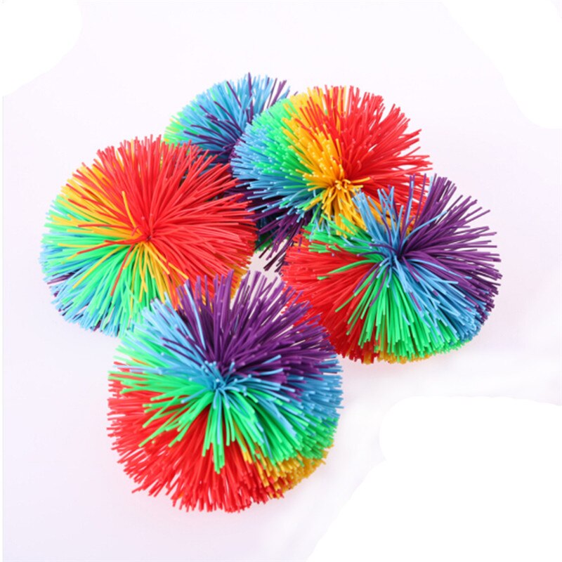 Anti-Stress 6 Cm/9 Cm Regenboog 1 Pcs Anti-Stress Regenboog Fidget Zintuiglijke Koosh Bal Speelgoed baby Grappige Elastische Ball Stress Relief Kids