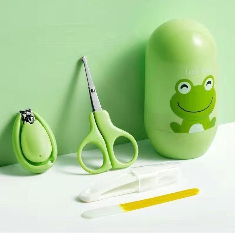 Kit de cortador de unhas para recém-nascido, conjunto de macaco fofo de unicórnio para manicure antibeliscão, tesoura especial de polimento de unhas para bebês: Frog G