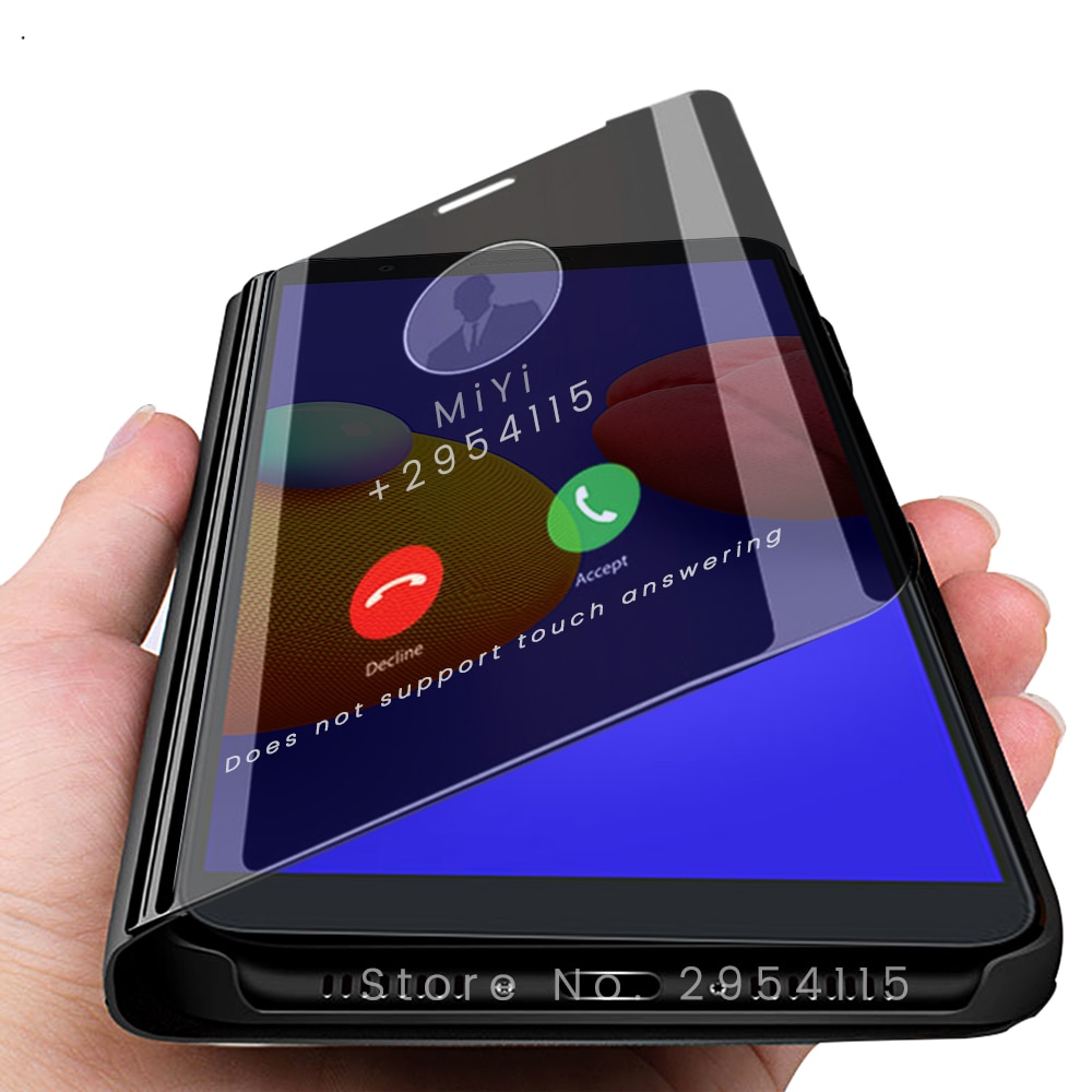 Hoesjes op samsung  a 01 core hoesje smart view mirror stand flip case voor samsung galaxy  a01 core  a01 core 5.3 '' magnetische coque