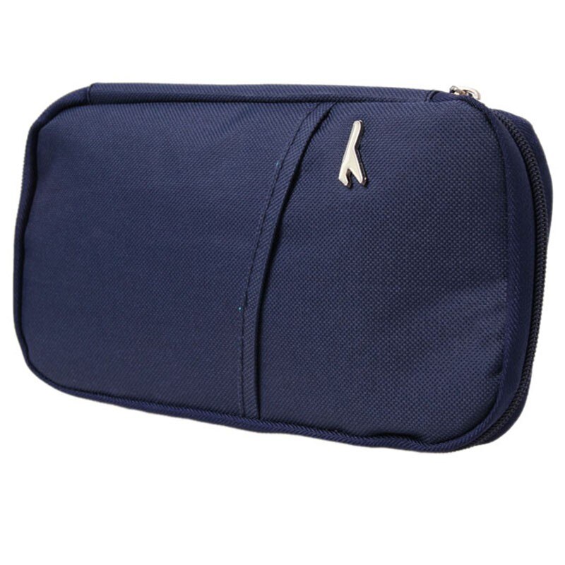 Accesorios de viaje bolsas de almacenamiento cartera para pasaporte tarjetas de identificación para crédito porta Tickets cartera Multicolor bolsa Oxford PA640638: navy blue