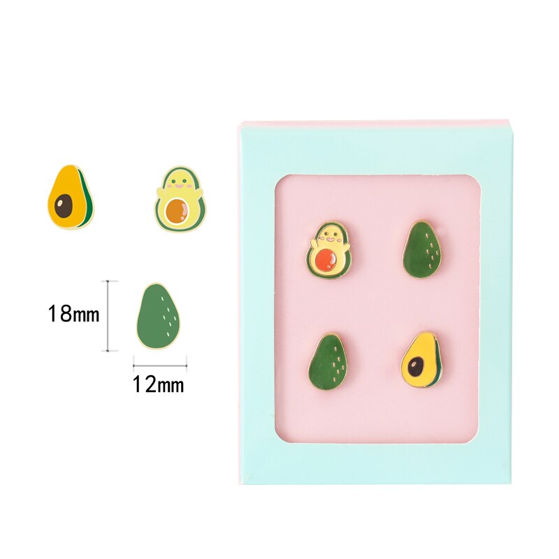 Chinchetas verdes surtidas para mapa de papel, tablero de corcho, fijación con tapa, tachuelas para pulgar, forma de aguacate, para oficina y escuela, 4 unids/caja: Default Title