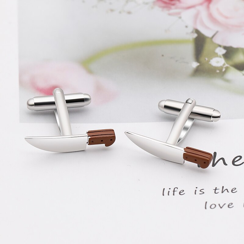 Copper Cufflinks Kitchen Knife Cufflinks Men's And Women's Shirts Party Practical Luxury Jewelry Cufflinks