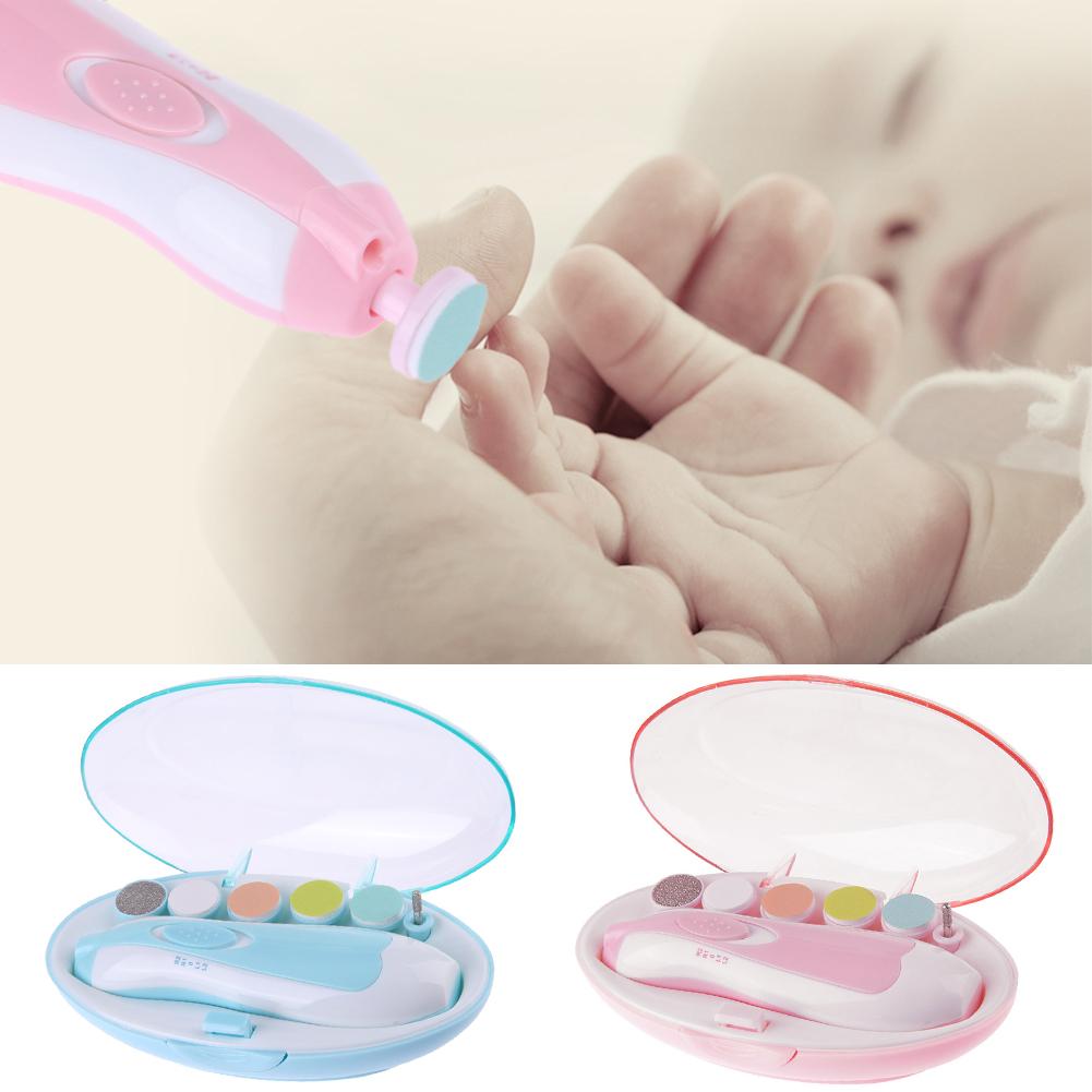 Tagliaunghie per bambini per bambini Manicure elettrico per bambini Pedicure tagliaunghie tagliaunghie Set per la cura delle forbici nuovo nato con 6 pezzi tagliaunghie