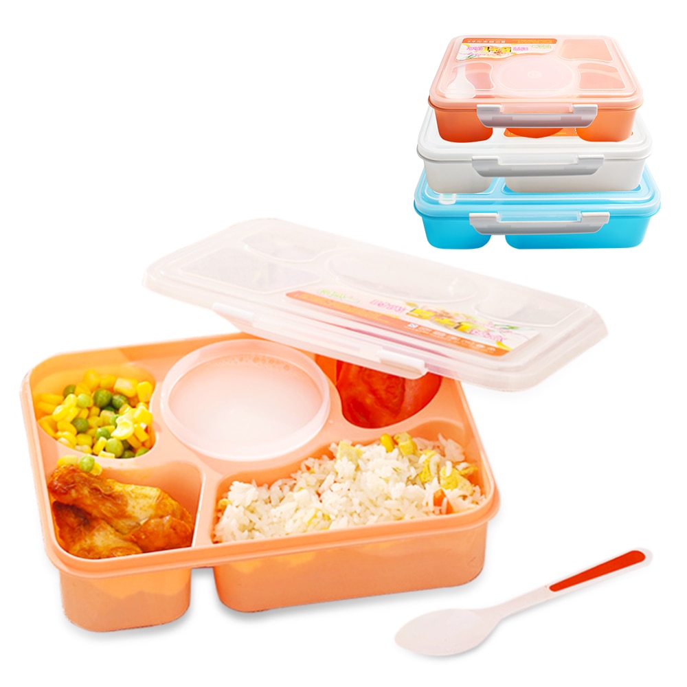 Draagbare Magnetron Kids Lunchbox 5 Compartimenten Met Soepkom Bento Dozen Lekvrije Kinderen Voedsel Container Met lepel