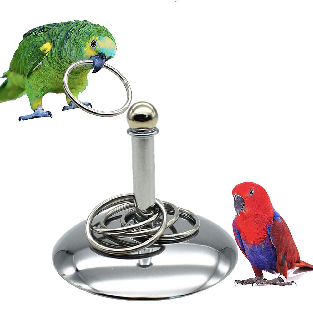Fugle legetøj fugl trick bordplade stabling ring legetøj sæt spille gym legeplads aktivitet legetøj til fugle papegøjer conures undulater