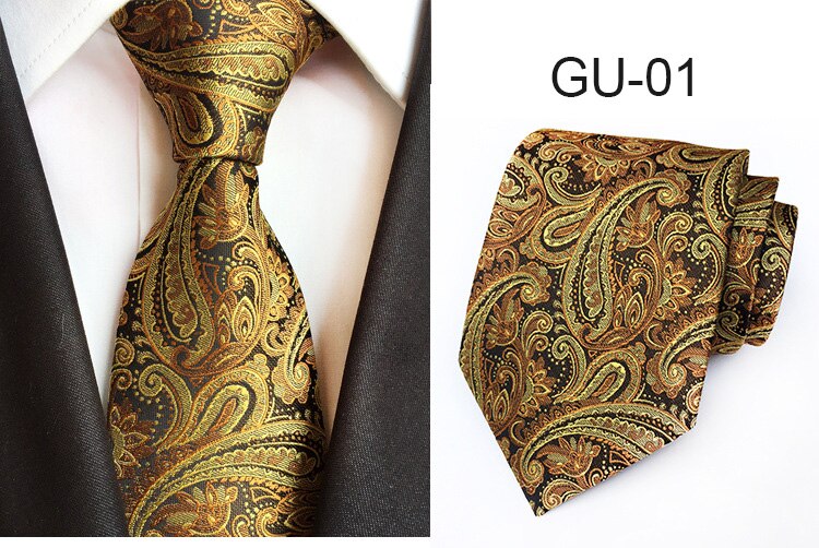 Gusleson 8cm klassisk glipper til menn 100%  silke jacquard paisley floral cravatta glipper mann brudgom forretningsslips tilbehør
