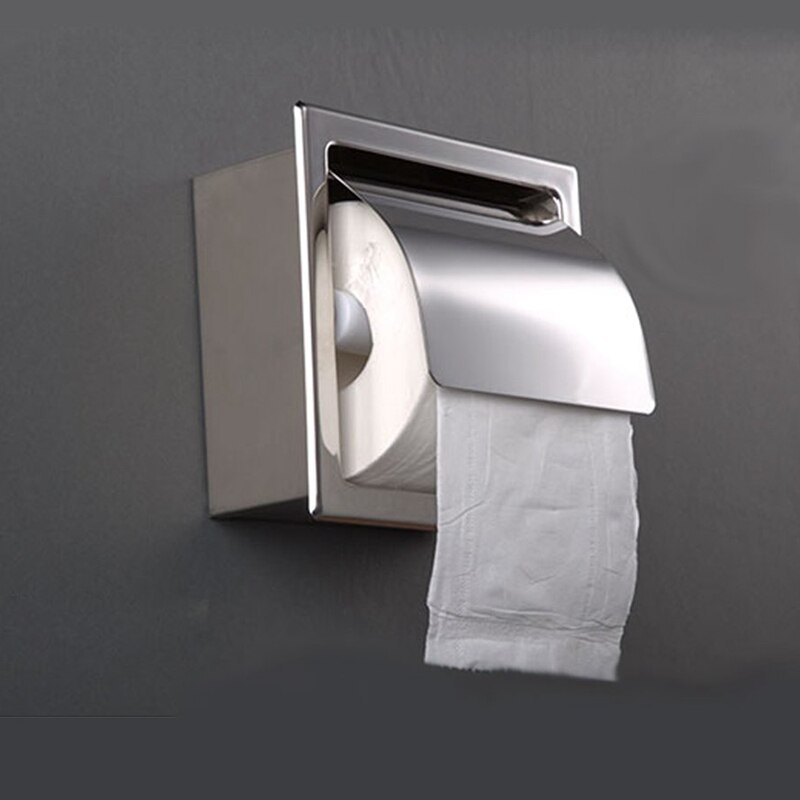 Stainless Steel Recessed Toilet Paper Holder Wall Toilet Paper Holder,Modern Style Toilet Paper Holder,Recessed Tissue Roll