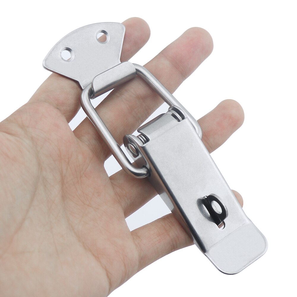 4PCS/lot Stainless steel spring Locking Latch hasps Suitcase Chest Toggle Catch Clasp box hinges Furniture Hardware Accessories