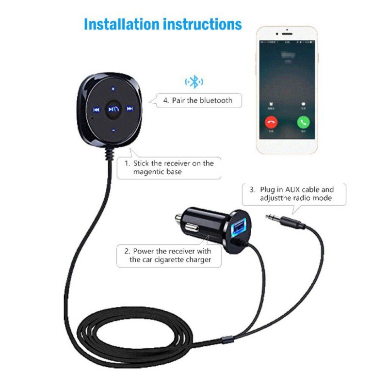 Car Bluetooth Adapter 2.1A USB Car Charger Wireless Audio MP3 Player Receiver