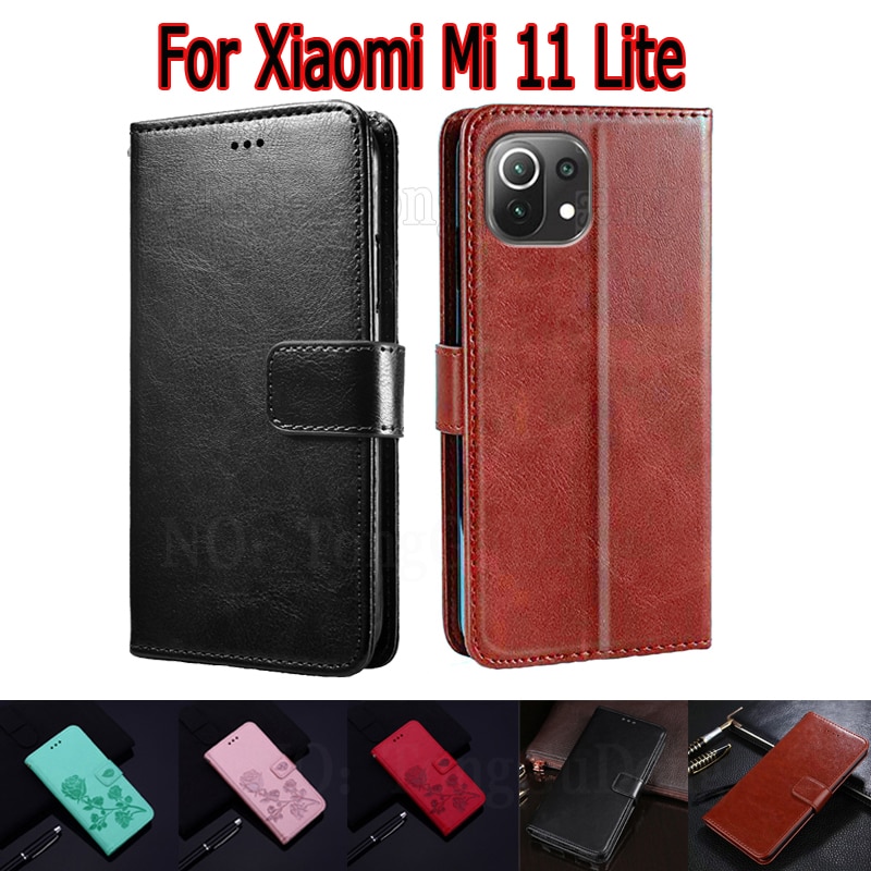 Sprawa dla Xiaomi Mi 11 Lite M2101K9AG pokrywa telefon powłoka ochronna Funda Mi 11 Lite etui z klapką portfel skórzana książka Hoesje Coque