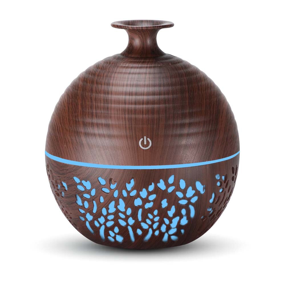 USB humidifier Electric oil Aromatherapy wood grain Ultrasonic air diffuser with 7 colors lights for home office Reed Diffusers: J