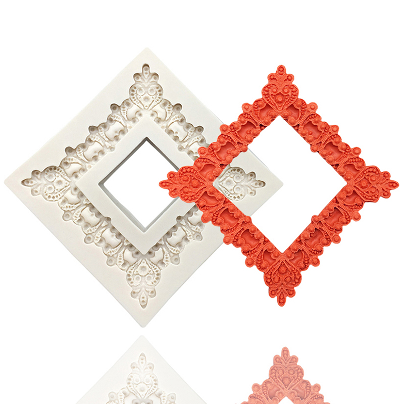 Photo Frame Mirror Silicone Mold Resin Tools Sugarcraft Cupcake Baking Mold Fondant Cake Decorating Tools: MULTI