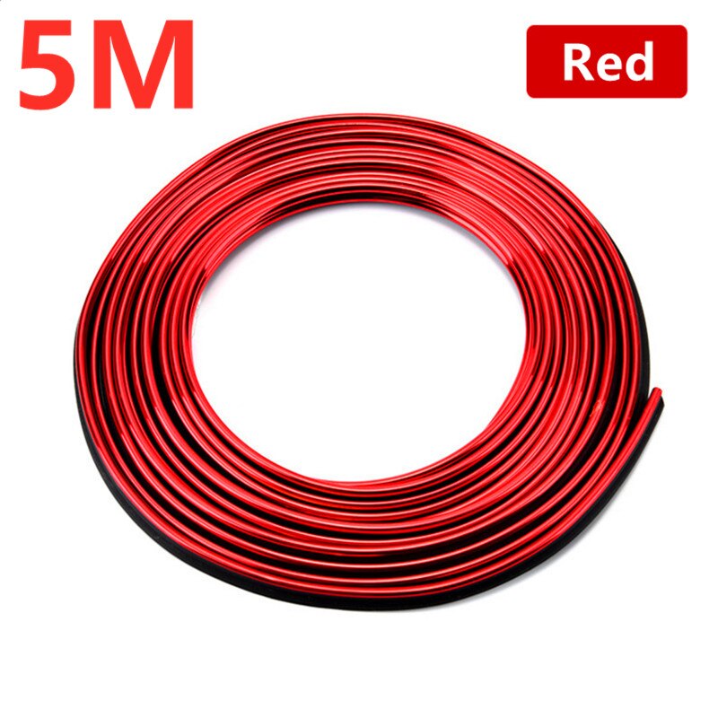 Tira embellecedora de puerta para automóviles, molduras decorativas de , tira decorativa, Color galvanizado, 5 M: Red 5M