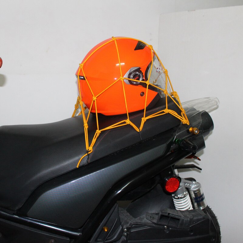 30*30cm motorcykel hjelm netto mesh bagage motorcykel brændstoftank opbevaring bæretasker bagage diverse elastisk net med 6 kroge
