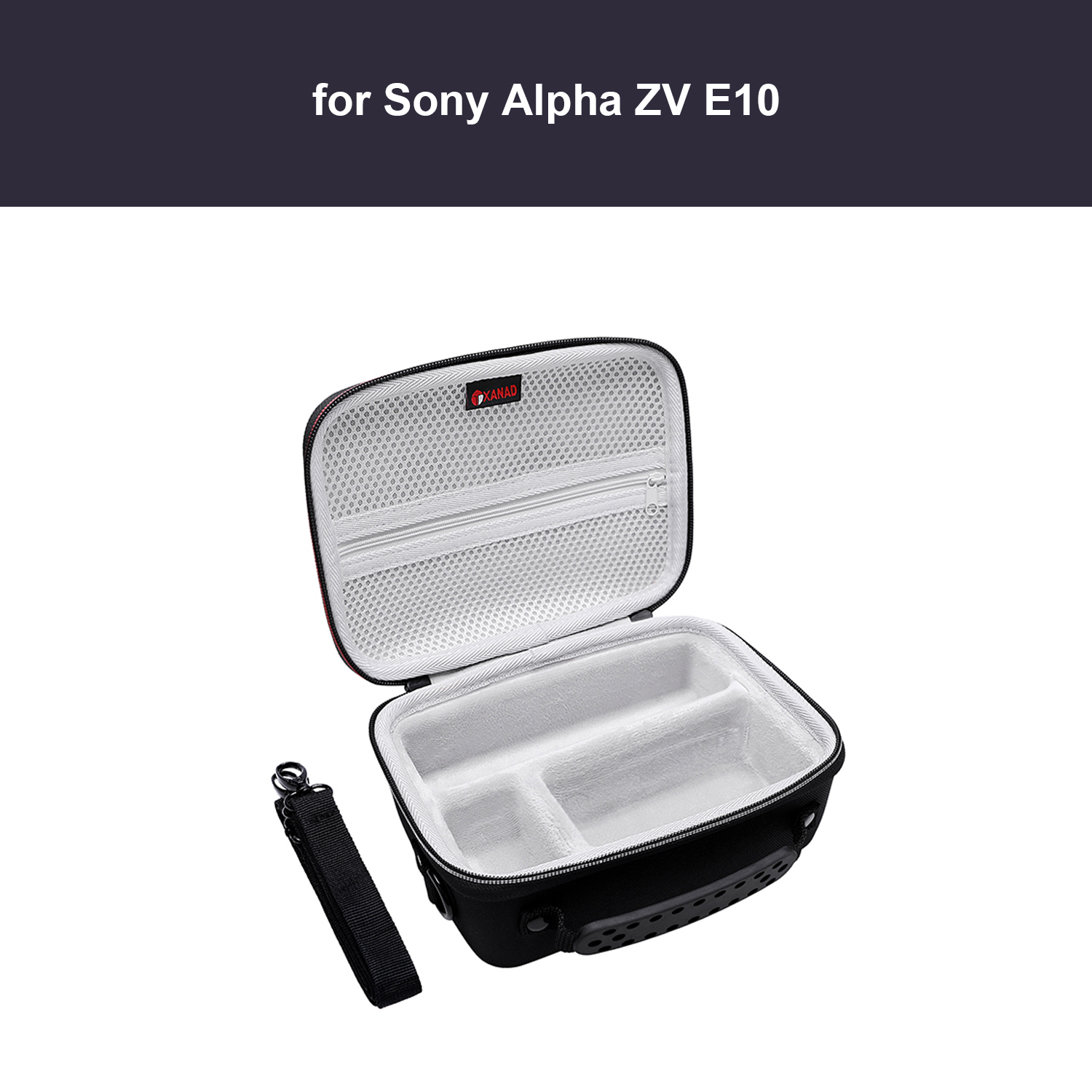 XANAD EVA Hard Case do aparatu Sony Alpha ZV E10 Pasuje do zestawu akcesoriów Vlogger Statyw i mikrofon Torba do przechowywania (tylko torba): Default Title