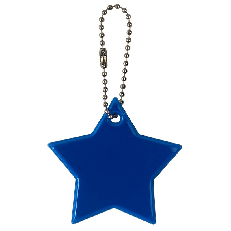 Meilite 500 stearinlys stjerne vedhæng charme taske tilbehør reflekterende nøgleringe til brug i trafiksikkerhed: Blå